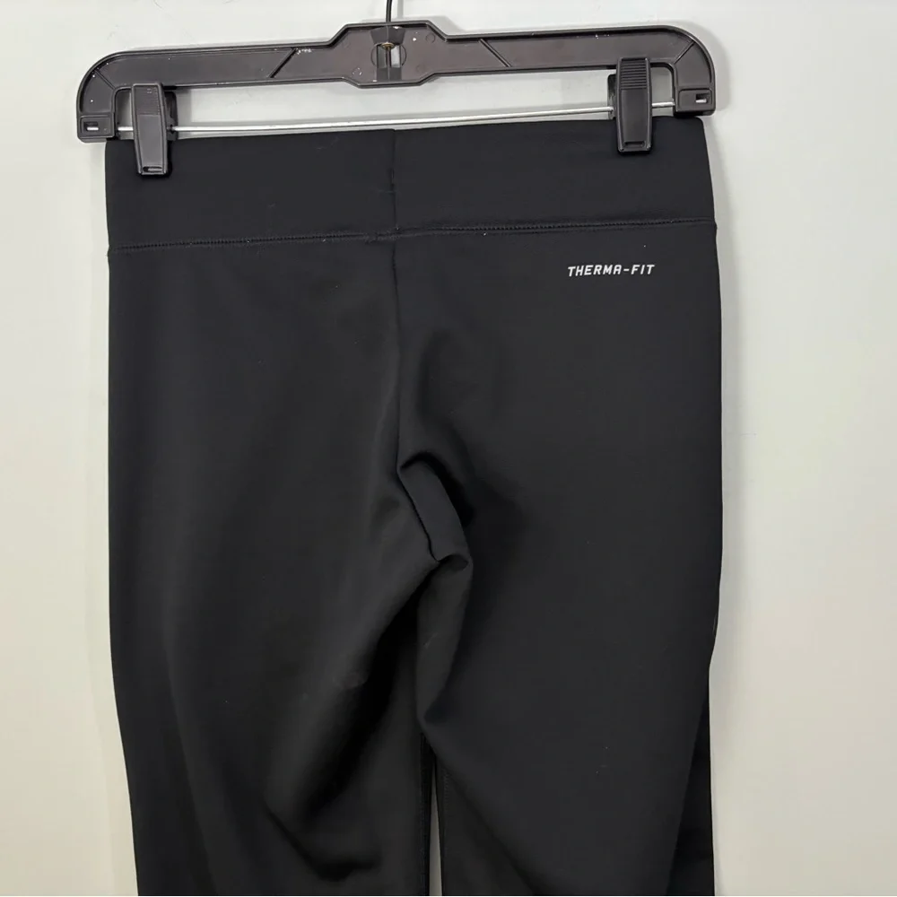 Nike Therma-FIT Flared Bootcut Pants Black Gold Swoosh XS Athletic Warm Up
